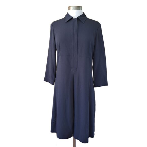 NWT MAX MARA Weekend Muriel Crepe Shirtdress Size 8 Ultramarine Blue - Picture 1 of 11